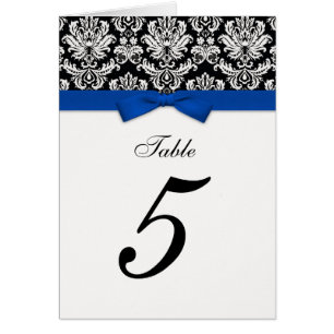 Numéro de siège de la table Bleue Damask Bow
