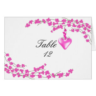 Numéro de siège de la table en fleurs roses et de 