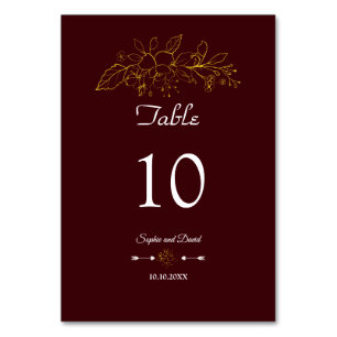 NUMÉRO DE TABLE 