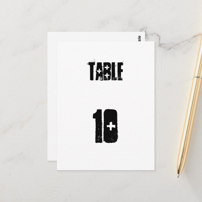 Numéro de table (Devant/Arrière en situation)
