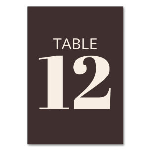 NUMÉRO DE TABLE 