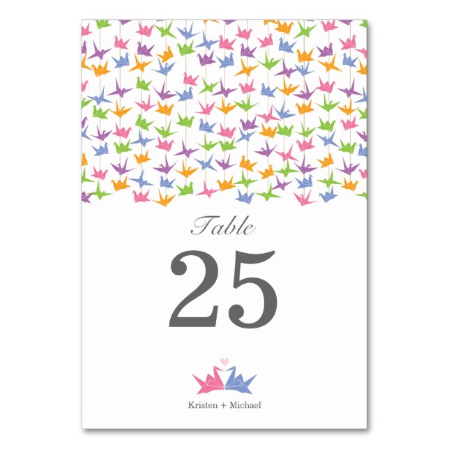 Numéro De Table 1000 Hanging Origami Mariage de grues en papier (Par défaut)