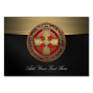 Numéro De Table [100] Ancienne Croix de noeud d'or sacré celtique