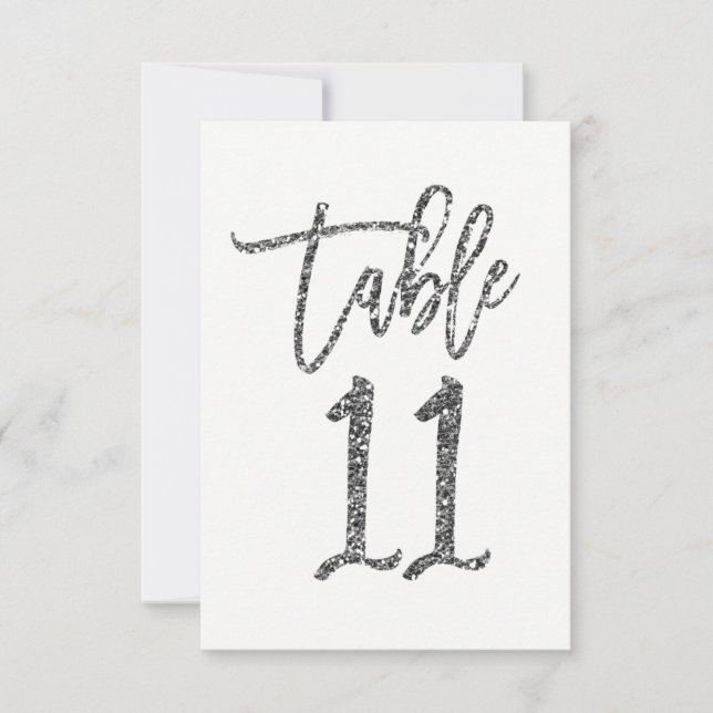 Numéro de table 11 écriture tendance paillettes ar (Devant)