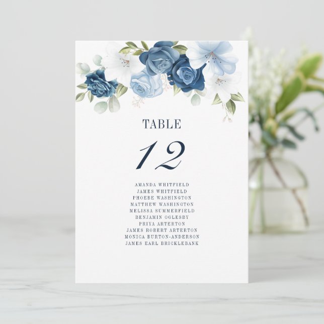 Numéro de table 12 avec graphique de placement Flo (Debout devant)