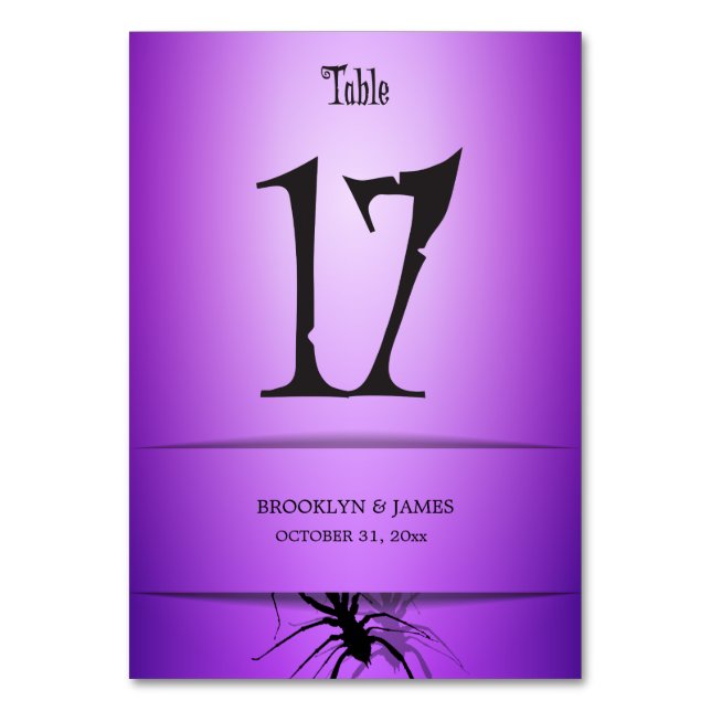 Numéro De Table 17 Mariage d'Halloween Numéros de tableau Araignée (Par défaut)