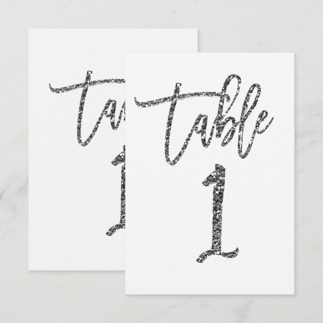 Numéro de table 1 écriture moderne tendance paille (Devant / Derrière)