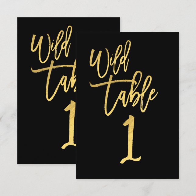 Numéro de table 1 fête d'anniversaire sauvage écri (Devant / Derrière)