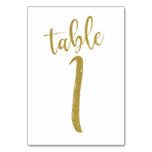 Numéro de table 1 pailleté or
