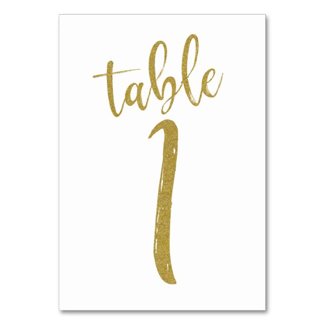 Numéro de table 1 pailleté or (Par défaut)