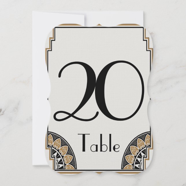 Numéro de Table 20 Posh Or Art Déco (Devant)