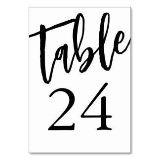 Numéro de table 24 Table minimaliste noir et blanc