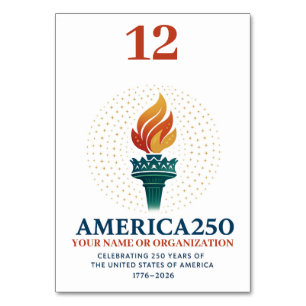 Numéro De Table 250 Anniversaire des Etats-Unis