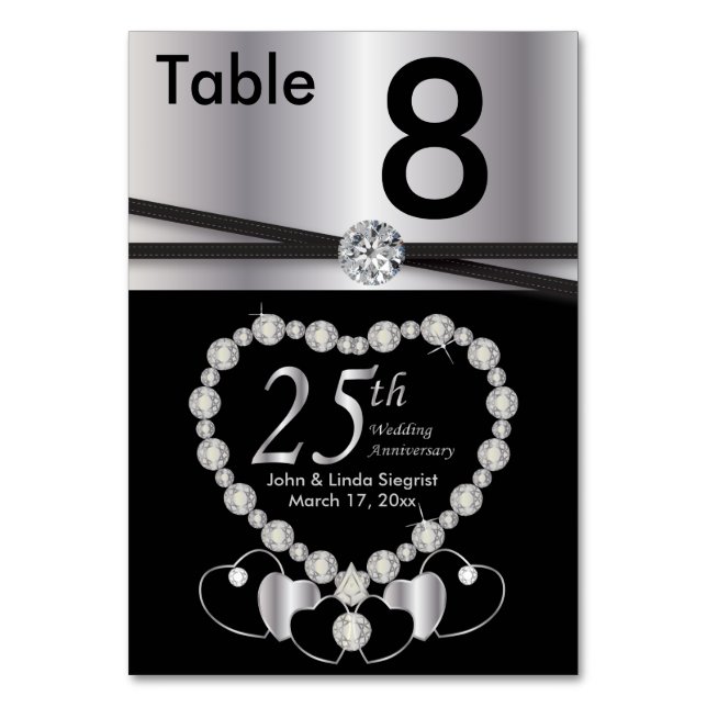 Numéro De Table 25e anniversaire du Mariage d'argent (Par défaut)