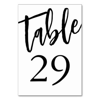 Numéro de table 29 - Table minimaliste noir et bla