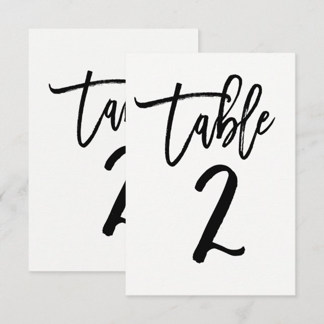 Numéro de table 2 de style moderne tendance de typ (Devant / Derrière)