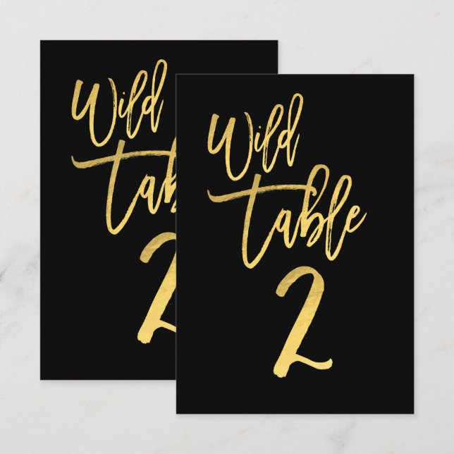 Numéro de table 2 fête d'anniversaire sauvage écri (Devant / Derrière)