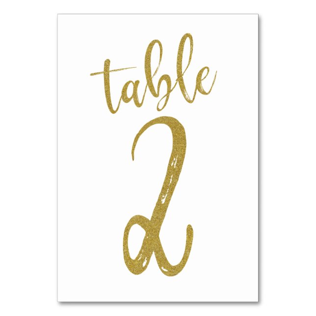 Numéro de table 2 pailleté or (Par défaut)
