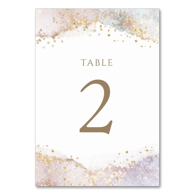 Numéro de table 2 paillettes fausses aquarelle (Par défaut)