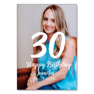 Numéro De Table 30e anniversaire ajouter nom date année photo blan