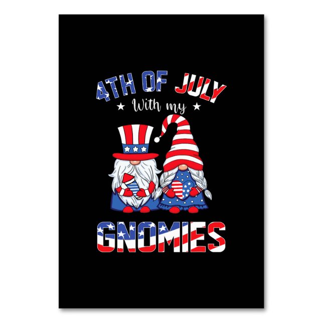 Numéro De Table 4 juillet Avec Mes Gnomies Patriotique Gnome (Par défaut)