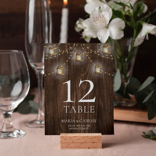 Numéro De Table 50e anniversaire du Mariage Rustic Wood