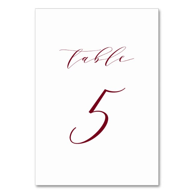 Numéro de table 5 de mariage en écriture minimalis (Par défaut)