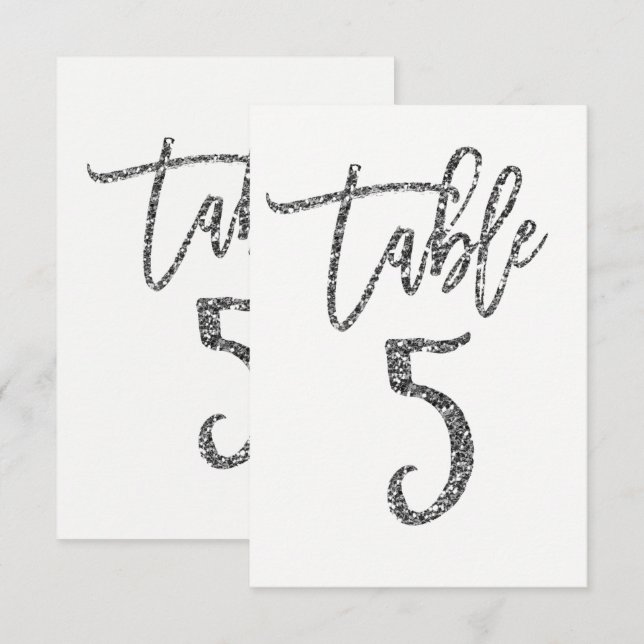 Numéro de table 5 de script moderne tendance paill (Devant / Derrière)