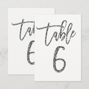 Numéro de table 6 écriture moderne tendance paille