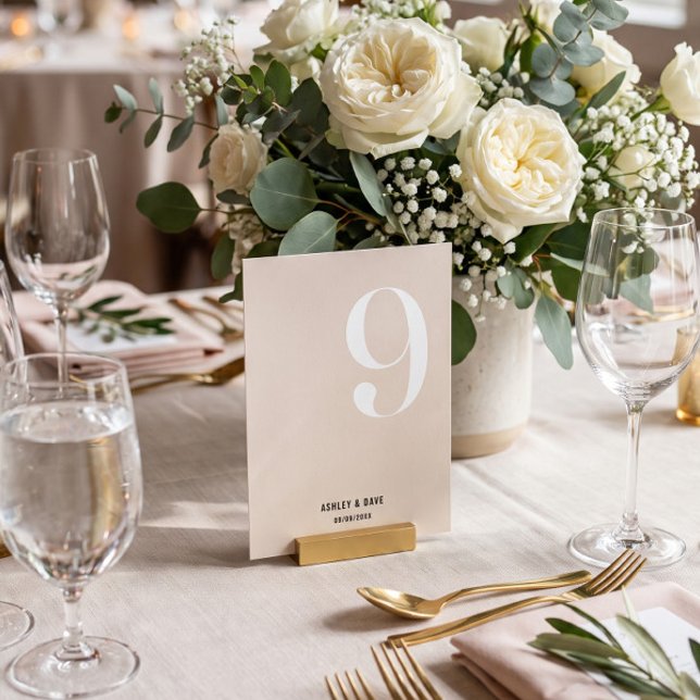Numéro de table 9 Beige Gras Numéro de table de ma (Créateur téléchargé)