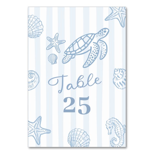 Numéro de table À bientôt en mer bleu gribouillé à (Par défaut)