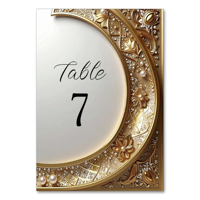 Numéro de table à cadre doré orné (Par défaut)
