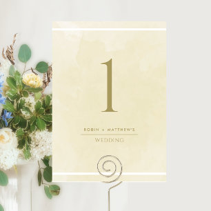 Numéro de table à l'aquarelle Crème de Champagne é