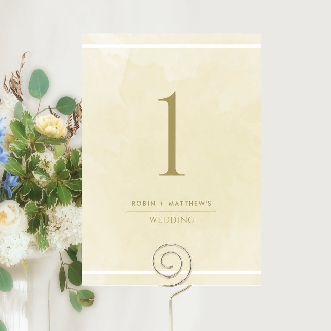 Numéro de table à l'aquarelle Crème de Champagne é (Créateur téléchargé)