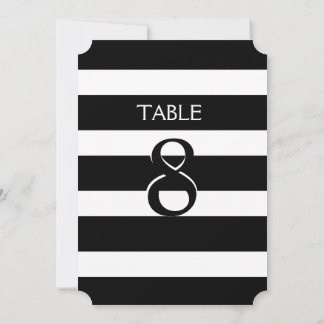 Numéro de table à rayures noir et blanc moderne