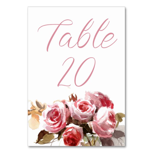 Numéro De Table Accueil mariage rose Rose antique (Par défaut)