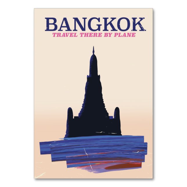 Numéro De Table Affiche de voyage Bangkok Wat Poh (Par défaut)