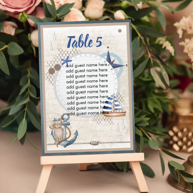Numéro De Table Ahoy C'est un garçon Aventure nautique attend (Créateur téléchargé)