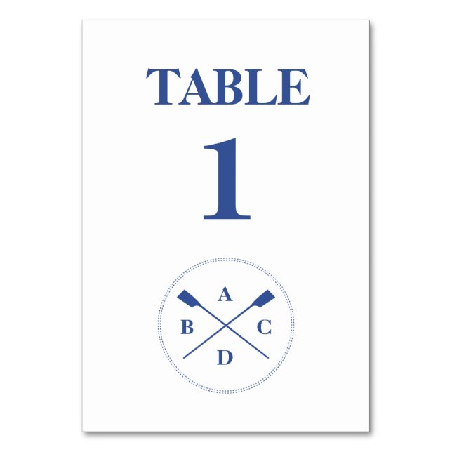 Numéro De Table Aiguille croisée initiales eau (Par défaut)