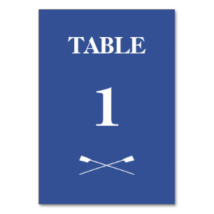 Numéro De Table Aiguille traversée monogramme bleu