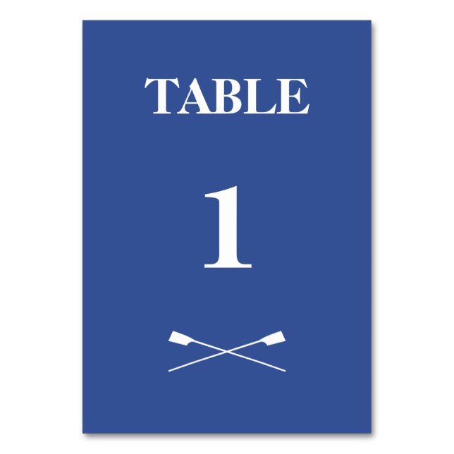 Numéro De Table Aiguille traversée monogramme bleu (Par défaut)
