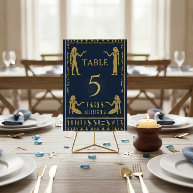 Numéro De Table Aile de Soleil Égyptien & Hiéroglyphes – Modifiabl (Créateur téléchargé)