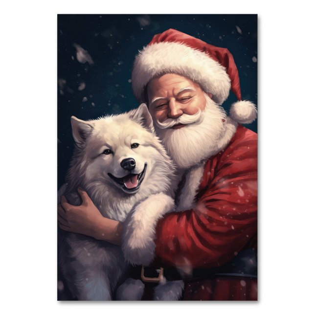 Numéro De Table Akita avec Noël du Père Noël (Par défaut)