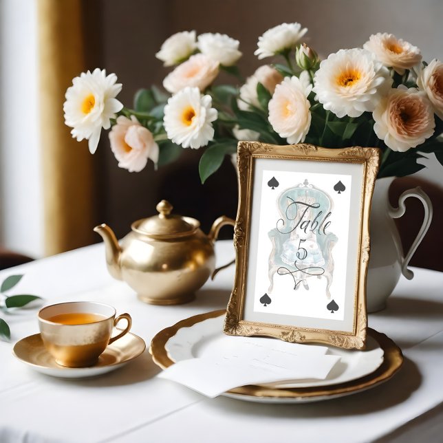Numéro De Table Alice au pays des merveilles (Alice in Wonderland Royal Throne Playing Card)