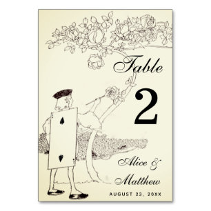 Numéro De Table Alice au pays des merveilles Mariage Vintage 2 Car