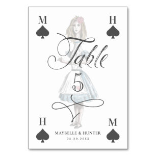 Numéro De Table Alice vintage au pays des merveilles Haut Alice