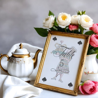 Numéro De Table Alice vintage au pays des merveilles La Knave des
