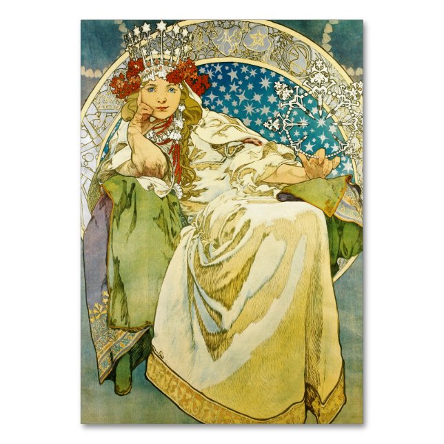 Numéro De Table Alphonse Mucha Princess Hyacinth Art Nouveau (Par défaut)