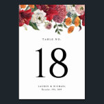 Numéro De Table Amaryllis et Chrysanthemums Mariage botanique<br><div class="desc">Ajoutez un accent botanique à votre événement avec ces cartes de numéro personnalisables. Ils sont composés d'une guirlande aquarelle d'amaryllis, de chrysanthèmes, de ranunculus et d'anémones. Personnalisez en ajoutant vos détails. Ces cartes de numéro de table personnalisées sont parfaites pour les mariages d'automne et d'hiver, les douches nuptiales, les fêtes...</div>