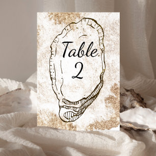 Numéro De Table Ambiance minimaliste moderne Oyster Beach Mariage
